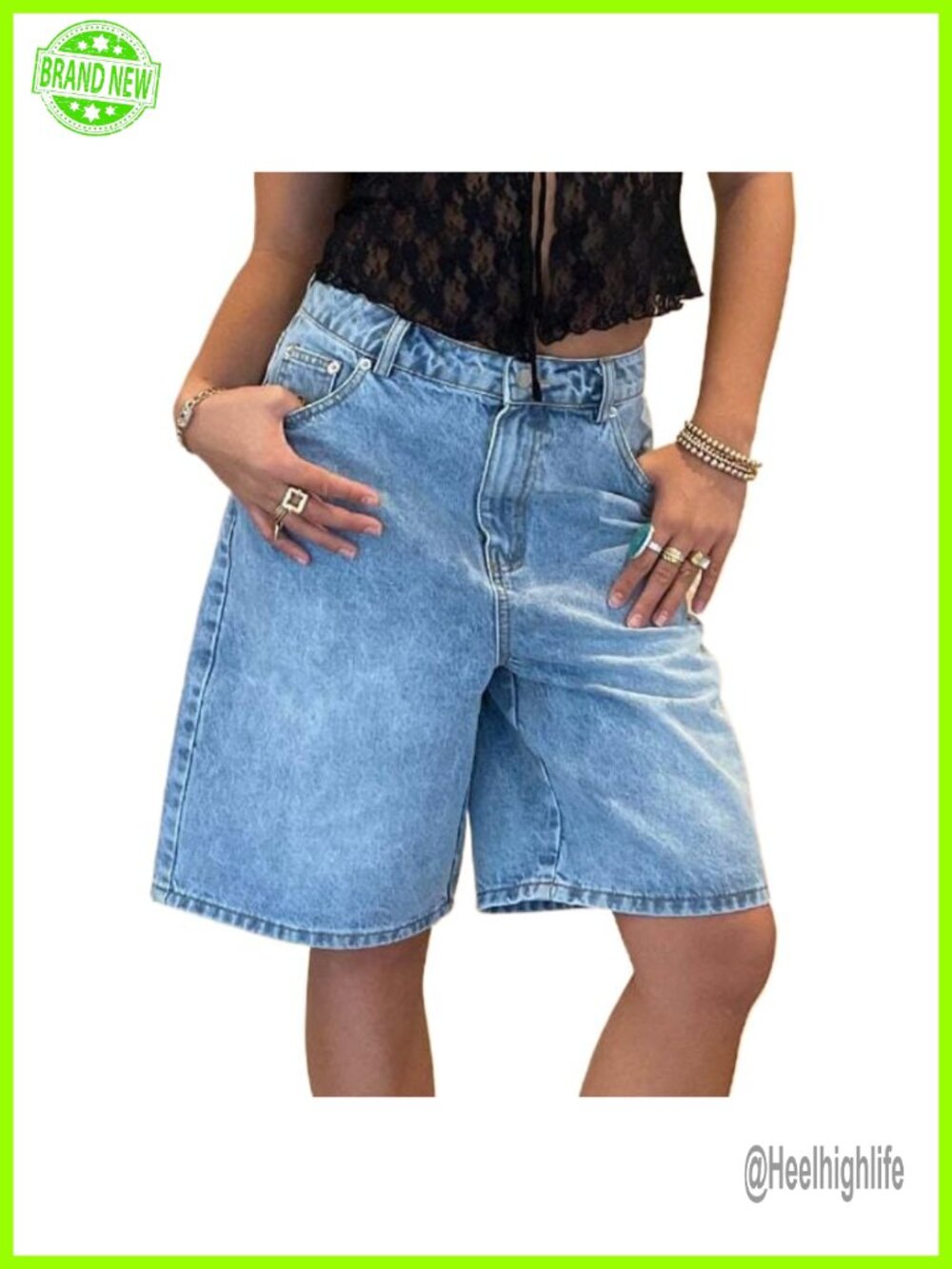 Wide Leg Baggy Jean Shorts Loose Fit High Rise Bermuda Denim Summer Jorts